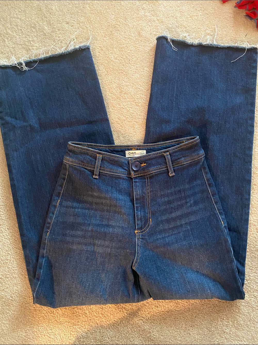 OAT New York jeans wide leg raw hem size 4/27 - Picture 2 of 6